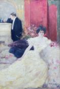 DUDLEY HARDY RI ROI RBA RMS PS (1867-1922) oil on board - lady and gentleman in evening wear after