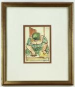 ‡ ANDREW DOUGLAS FORBES (Contemporary Welsh) watercolour - 'Dogs!' signed & titled in pencil, 13.5 x