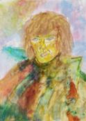 ‡ JOHN BELLANY (1942-2013) watercolour and pencil - head portrait, entitled 'Andy Whika', signed and