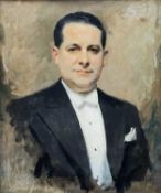 ‡ DAVID COWAN DOBSON (1894-1980) oil on canvas - head and shoulders portrait of a gentleman in