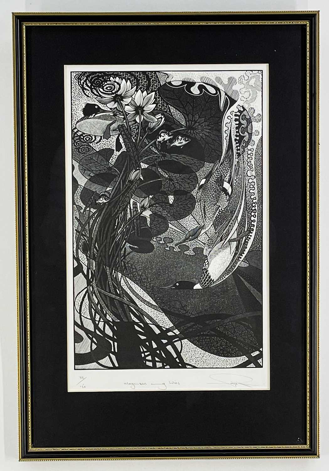 ‡ COLIN SEE-PAYNTON (b.1946) limited edition (38/150) wood engraving - 'Mergansers Among Lilies', - Image 2 of 2