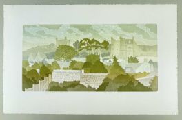 ‡ BERNARD GREEN (1931-1998) limited edition (11/35) linocut - titled to base 'Newport Castle,