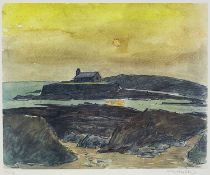 ‡ SIR KYFFIN WILLIAMS RA (1918-2006) limited edition (56/150) print - Ynys Mon coastline with Eglwys