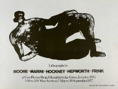 CURWEN STUDIO / HENRY MOORE lithograph - poster for lithographs by Henry Moore, Marino Marini, David