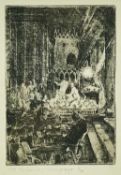 ‡ DIANA ARMFIELD (b.1920) limited edition (3/3) etching - entitled in margin 'The Band on S Marco