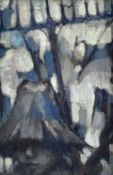 ‡ URSULA VIVIEN McCANNELL A.R.C.A (1923-2015) oil on canvas - Harvester, artist's label verso