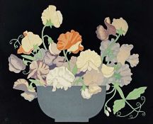 JOHN HALL THORPE (Australian-British, 1874-1947) woodblock print - 'Sweet Peas', signed and titled