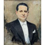 ‡ DAVID COWAN DOBSON (1894-1980) oil on canvas - head and shoulders portrait of a gentleman in