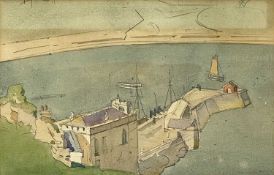 DUGALD SUTHERLAND MACCOLL (1859-1948) watercolour - entitled verso 'Tenby Harbour', unsigned,