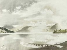 ‡ ROLAND VIVIAN PITCHFORTH (1895-1982) watercolour - entitled verso 'A Highland Loch', signed, 45