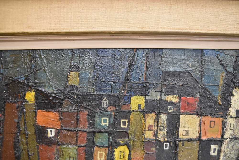 ‡ PETER OLIVER (1927-2006) oil on board - entitled verso on Redfern Gallery label, 'Houses St. - Image 5 of 17