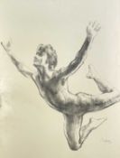 ZSUZSI ROBOZ (Hungarian-British, 1939-2012) pastel - male ballet dancer, signed, 72 x 53cms