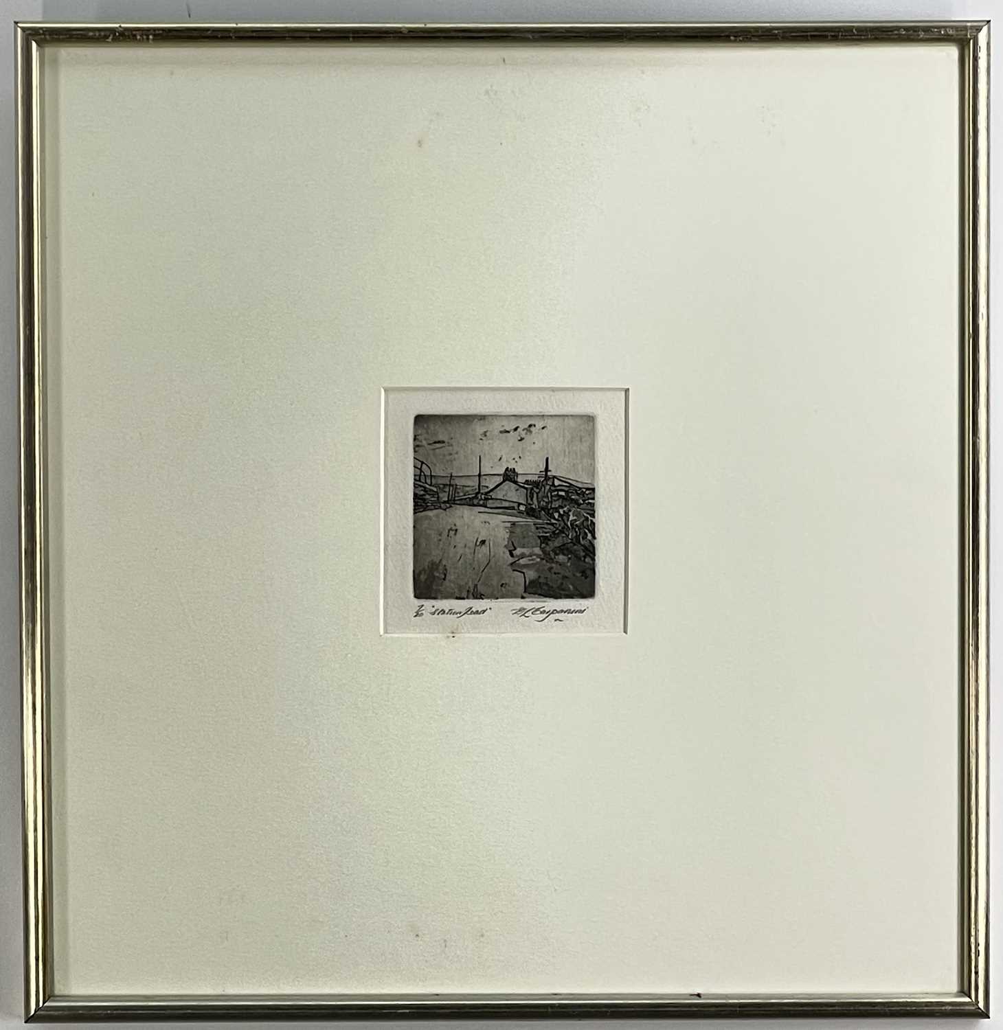 ‡ DAVID CARPANINI (b.1946) limited edition (7/20) etching - entitled 'Station Road', signed fully in - Image 2 of 2