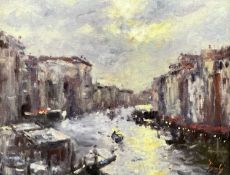 ‡ DAVID GRIFFITHS MBE oil on canvas - entitled verso 'Stormy Skies, Venice', signed with initials