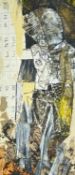 ‡ PHILIPPA CLAYDEN (b.1955) mixed media - sidewalk, signed on gallery label verso, 19.5 x 8.5cms