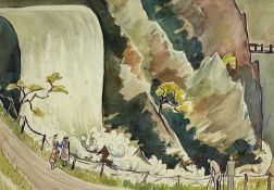 MABEL DUDLEY SHORT (act. c.1920-1940) ink and watercolour - The Grand Tour (Admiring The