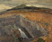 ‡ CYRIL MANN (British, 1911-1980) oil on board - mountain landscaoe, signed and framed, 38.5 x 49cms
