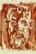 ‡ MICHAEL AYRTON (1921-1975) monotype and gouache - entitled verso 'Bearded Man, 1955', signed and