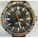 VOSTOK EUROPE ALMAZ SPACE STATION WRISTWATCH - with leather strap, in presentation box with spare