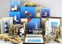 LITTLE DART & OTHER BOXED & UNBOXED LIGHTHOUSE COLLECTABLES, seashore related items and two