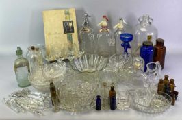 VINTAGE ASSORTMENT to include three soda syphons, jelly mould, glass lustres, boxed Renaissance