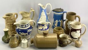 RELIEF MOULDED JUGS & STONEWARE POTTERY GROUP - Makers include Ridgway, Samuel Allcock, Dudson,