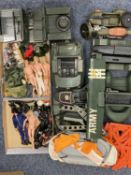 ACTION MEN FIGURES & CLOTHING, also, vehicles to include boats, motorbike, jeep and plane