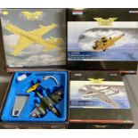 CORGI DIECAST AVIATION ARCHIVE PLANES (4) - 1:72 and 1:44 scale including a D H Vampire F B Mk 5,