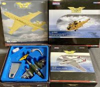 CORGI DIECAST AVIATION ARCHIVE PLANES (4) - 1:72 and 1:44 scale including a D H Vampire F B Mk 5,