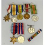 WWI - WW2 MILITARY MEDAL GROUP & SERVICE GROUP OF 5 PLUS ADDITIONALS - the group consisting of