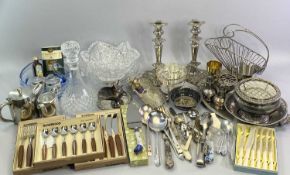 EPNS & OTHER PLATED METAL WARE, boxed and loose cutlery and a small selection of mixed glassware