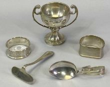 SMALL SILVER - 5 items to include a small two-handled trophy cup inscribed 'Inter-House Badminton