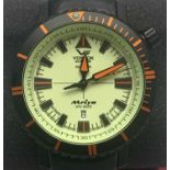 VOSTOK EUROPE MRIYA AN-225 WRISTWATCH - with leather strap, in presentation box with spare straps,