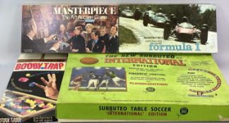 SUBBUTEO TABLE SOCCER - International Edition within a box and three other similar era boxed games