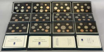 ROYAL MINT UNITED KINGDOM PROOF COIN COLLECTION SETS (12) - all cased with certificates and outer