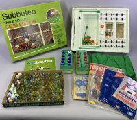 SUBBUTEO CLUB EDITION BOXED TABLE SOCCER - with two extra teams plus a selection of marbles,