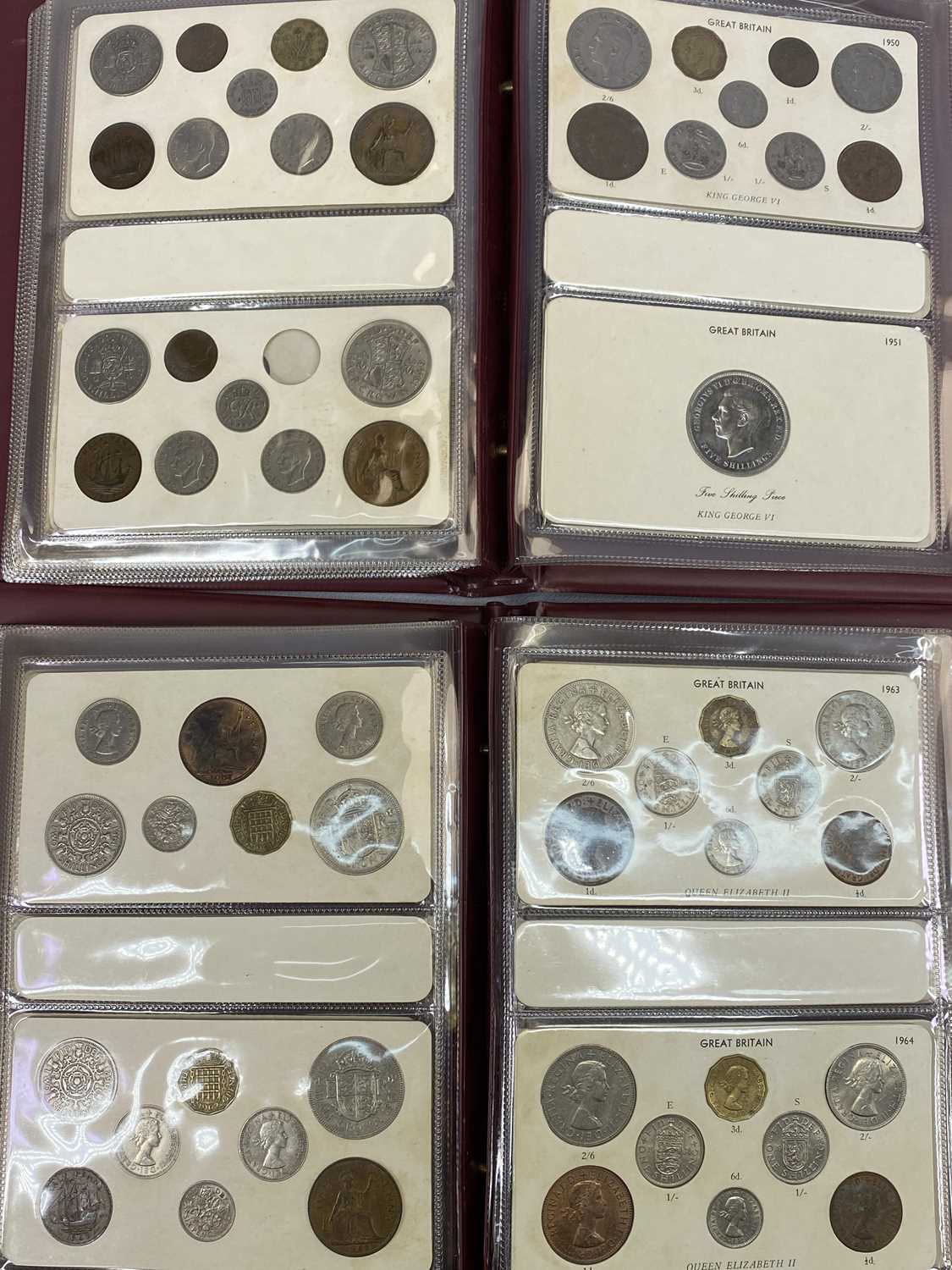 GREAT BRITAIN PRE-DECIMAL COIN COLLECTION - contained within two sleeved albums, having a near - Image 3 of 3