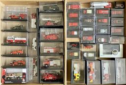 OXFORD DIECAST FIRE ENGINES & FIRE SERVICE RELATED VEHICLES (42) - all but one in original display