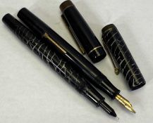 VINTAGE FOUNTAIN PEN & INK PENCIL - the fountain pen marked 'Croxley', lever fill with 14ct gold nib
