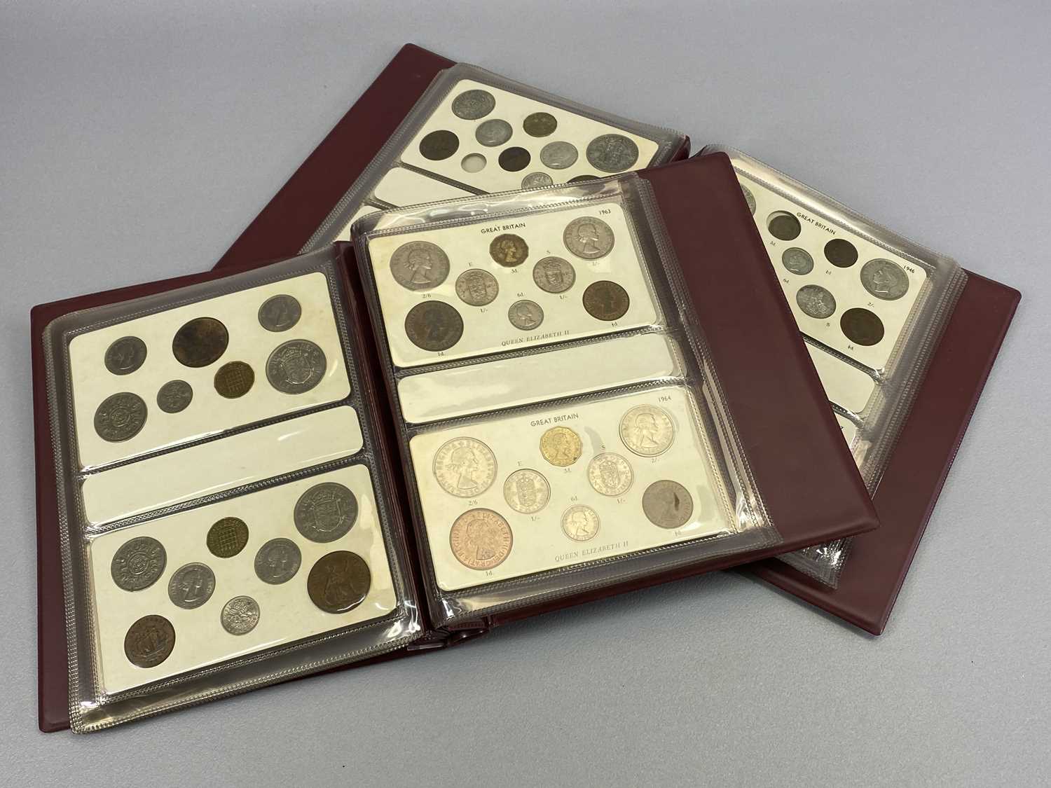 GREAT BRITAIN PRE-DECIMAL COIN COLLECTION - contained within two sleeved albums, having a near