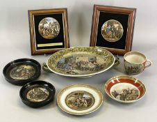PRATTWARE GROUP, 7 ITEMS - to include a two-handled dish titled 'The Blind Fiddler' by Sir David