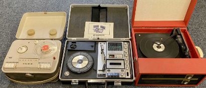 VINTAGE AUDIO EQUIPMENT - to include Fidelity portable turntable, Sanyo briefcase portable music