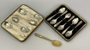 HALLMARKED SILVER TEASPOONS - two sets of six plus one other to include a set hallmarked '