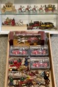 DIECAST & OTHER HORSE DRAWN CARRIAGES, fire tenders and coaches, ETC to include a Diecast Coronation
