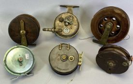 FISHING INTEREST - six old reels to include Bakelite, Allcock, wooden, Gryson Young Limited