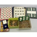 BRITISH PRE-DECIMAL & LATER COIN COLLECTION - a large quantity contained within three sleeved albums