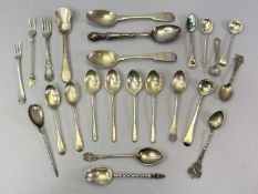 SMALL SILVER FLATWARE - 24 items consisting of 18 various use spoons and two small forks,