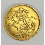 EDWARD VII FULL GOLD SOVEREIGN DATED 1907 - 8grms