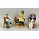 ROYAL DOULTON FIGURES (3) - 'Stop Press' HN2683, 19cms tall, 'Lunchtime' HN2485, 20cms tall and '
