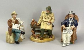 ROYAL DOULTON FIGURES (3) - 'Stop Press' HN2683, 19cms tall, 'Lunchtime' HN2485, 20cms tall and '